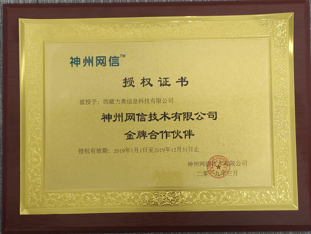 神州網(wǎng)信金牌合作伙伴